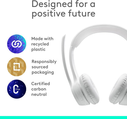 Logitech Zone 301 Wireless Bluetooth Headset with Noise-Canceling Microphone, Compatible with Windows, Mac, Chrome, Linux, iOS, iPadOS, Android – Graphite - PuriLite