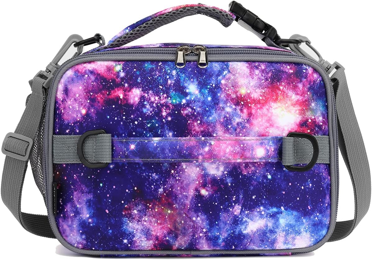 FlowFly Kids Lunch Box Insulated Soft Bag Mini Cooler Back to School Thermal Meal Tote Kit for Girls, Boys, Black - PuriLite
