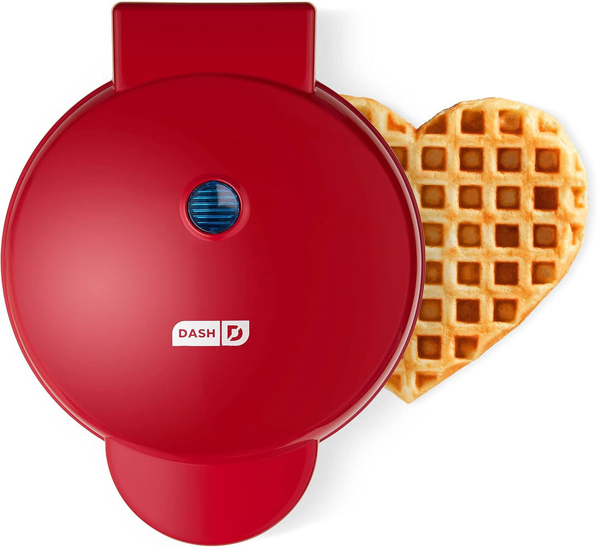 Dash Express 8” Waffle Maker for Waffles, Paninis, Hash Browns + other Breakfast, Lunch, or Snacks, with Easy Clean, Dual Non-Stick Surfaces - Red Heart - PuriLite