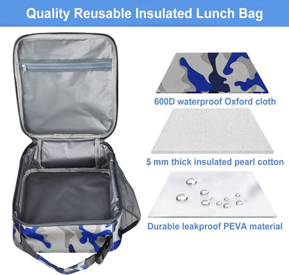 Insulated Lunch Bag, Leakproof Portable Lunch Box for Women Men Boys Girls, Large Capacity Cooler Bag with Handle and Bottle Pocket for Office School Camping Hiking Outdoor Beach Picnic (Black) - PuriLite