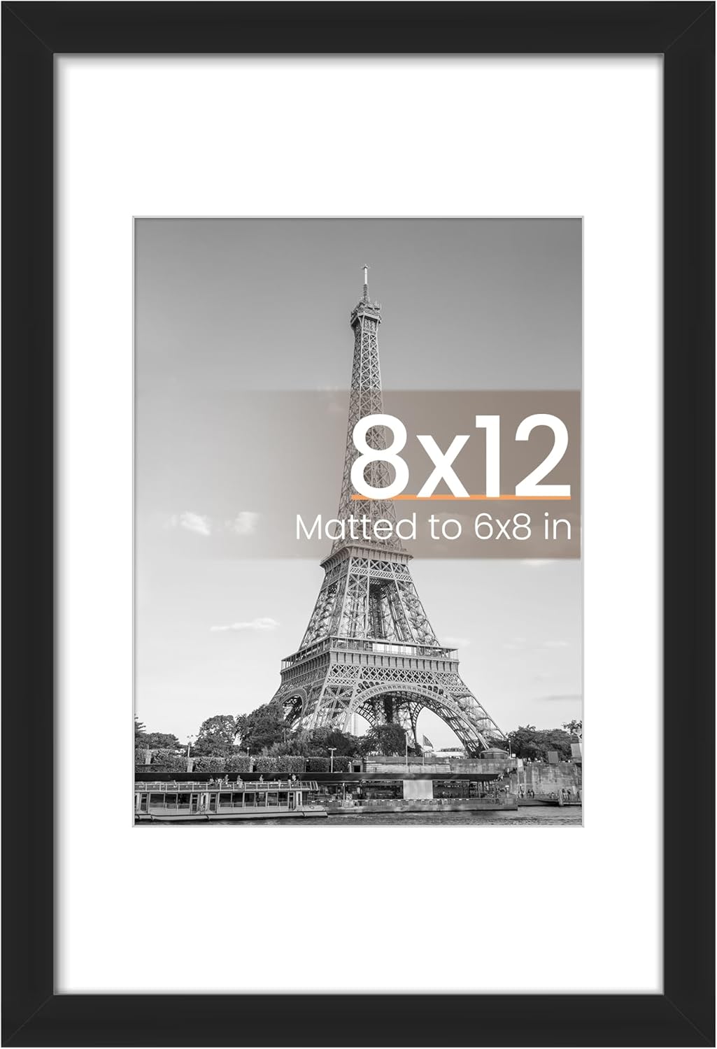 upsimples 11x14 Picture Frame, Display Pictures 8x10 with Mat or 11x14 Without Mat, Wall Hanging Photo Frames, Black - PuriLite
