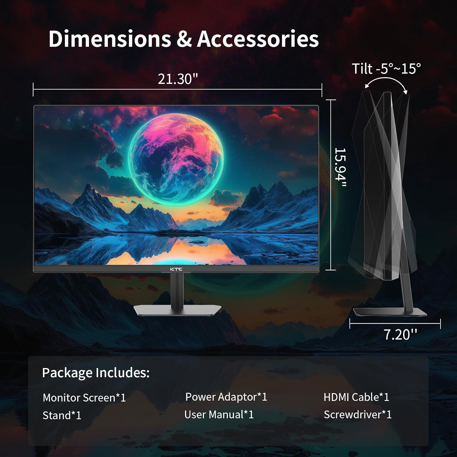 KTC 32 Inch 2K Computer Monitor, IPS 1440p Monitor with Ultra-Thin Bezels, HDR10, Freesync/G-sync, HDMI/DP Ports, Tilt Adjustable, Eyecare, Ideal for Business, Office, and Casual Gaming - PuriLite