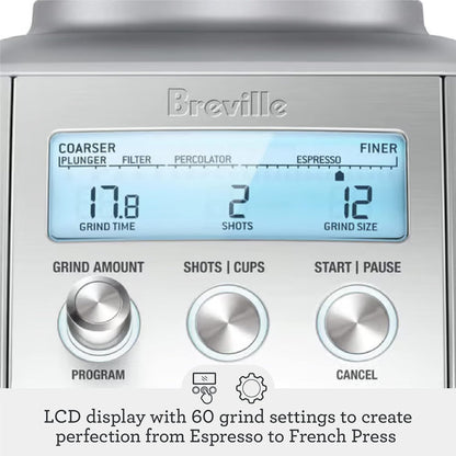 Breville BCG820BSS Smart Grinder Pro Coffee Bean Grinder, Brushed Stainless Steel - PuriLite