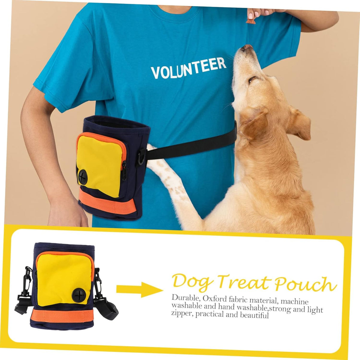 Dog Treat Pouch with Adjustable Waist Strap Lightweight and Durable Pet Training Bag for Treats and - PuriLite