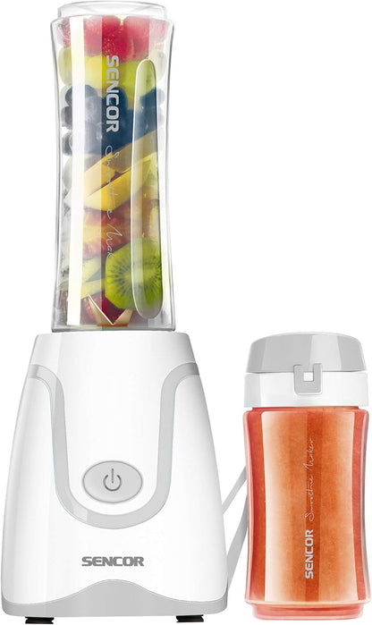 Sencor SBL2200WH 300W Smoothie Blender with 2 Impact Resistant BPA Free Bottles, White - PuriLite