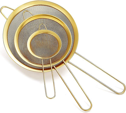 Purilite Select Gold Fine Mesh Strainer 3-Piece Set - PuriLite