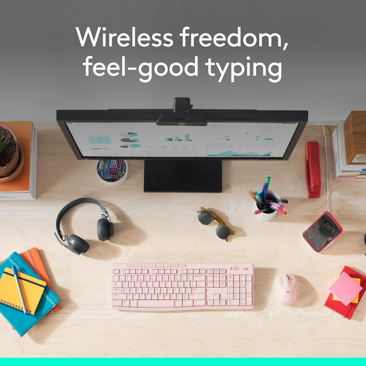 Logitech MK295 Wireless Mouse & Keyboard Combo with SilentTouch Technology, Full Numpad, Advanced Optical Tracking, Lag-Free Wireless, 90% Less Noise - Graphite - PuriLite