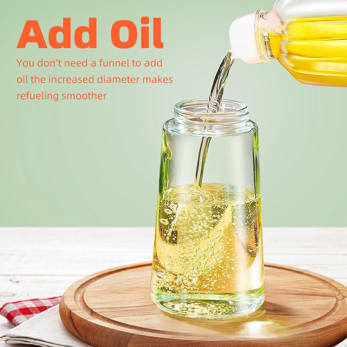 Purilite Select 470ml Glass Oil Sprayer &amp; Dispenser Bottle – 2-in-1 Flip Top - PuriLite
