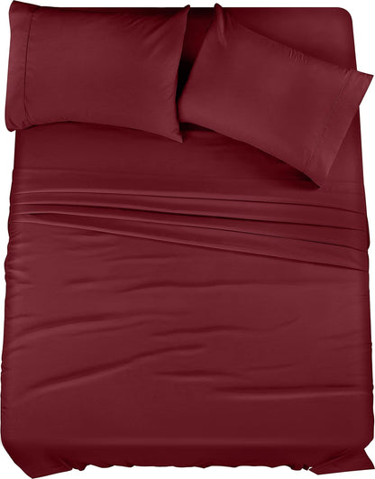 Utopia Bedding Queen Bed Sheet Set - 4 Piece Bedding - Soft Brushed Microfiber Fabric - Shrinkage & Fade Resistant - Easy Care (White) - PuriLite