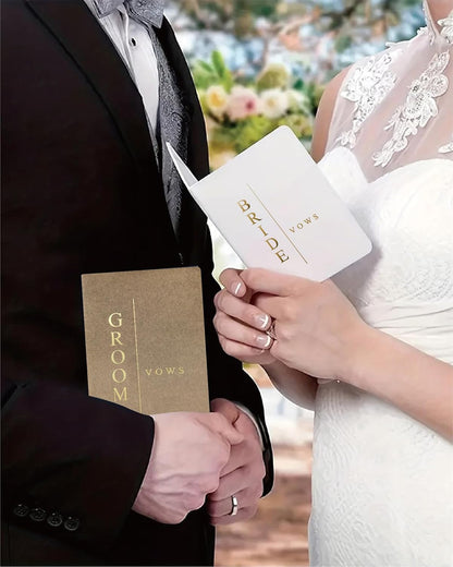 GroomBrideGifts Wedding Vow Book for His and Hers, Soft Touch, Perfectly Sized Bride and Groom Vow Books, Wedding Essentials, Wedding Registry Ideas, His and Hers Gifts - PuriLite