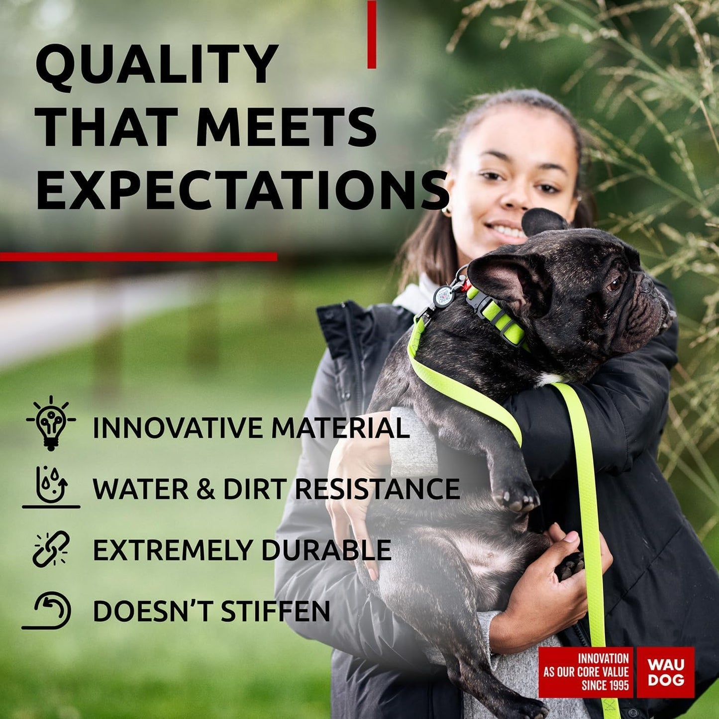 Waterproof Dog Collar - Adjustable Glow Dog Collar for Large Dogs, Small and Medium Dogs - Heavy Duty Dog Collars with Durable Metal Clasp and QR Dog Tag - Glow in The Dark Dog Collars - PuriLite