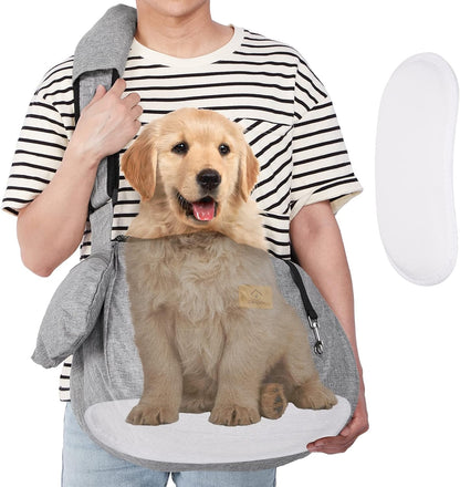 Ownpets Pet Dog Sling Carrier Bag Adjustable Padded Strap Dog Hand Free Safe Mesh Pet Carrier for Small Medium Dog Cat, Fit 10lbs up to 20 Pounds - PuriLite