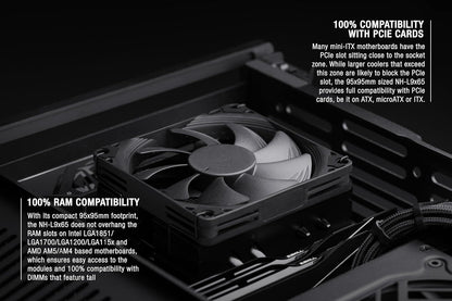 Noctua NH-L9x65 chromax.Black, Premium Low-Profile CPU Cooler (65mm, Black) - PuriLite