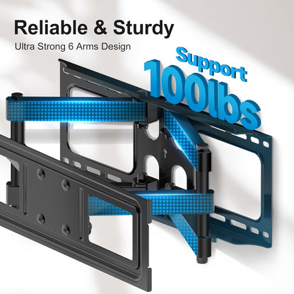 XINLEI TV Full Motion TV Wall Mount for Most 26"-70" Flat Screen/LED/ 4K TVs, Swivel/Tilt TV Bracket with Articulating Dual Arms, Support 99lbs, Max VESA 400x400mm (MA570) - PuriLite