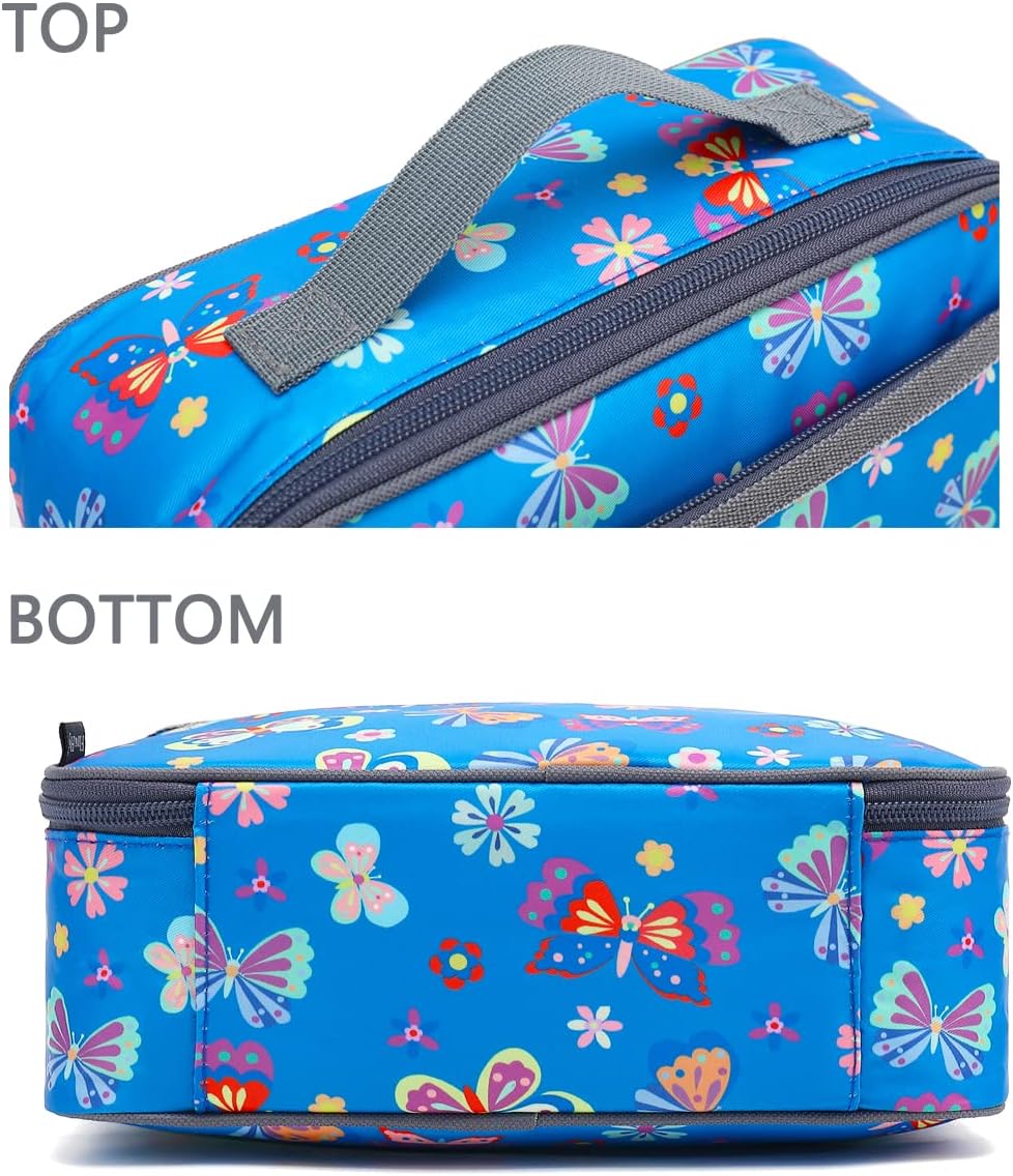 FlowFly Kids Lunch Box Insulated Soft Bag Mini Cooler Back to School Thermal Meal Tote Kit for Girls, Boys, Black - PuriLite