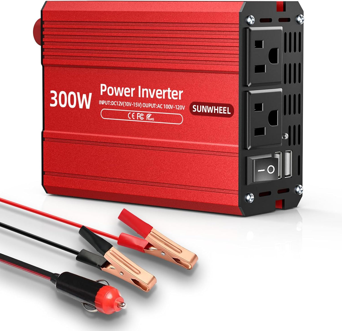 SUNWHEEL 4000W Pure Sine Wave Inverter, 12V DC to 110V/120V AC Power Inverter for RV、Microwave、Off Grid、Truck、Refrigerator、Air Conditioner with 4 AC outlets and LCD Display - PuriLite