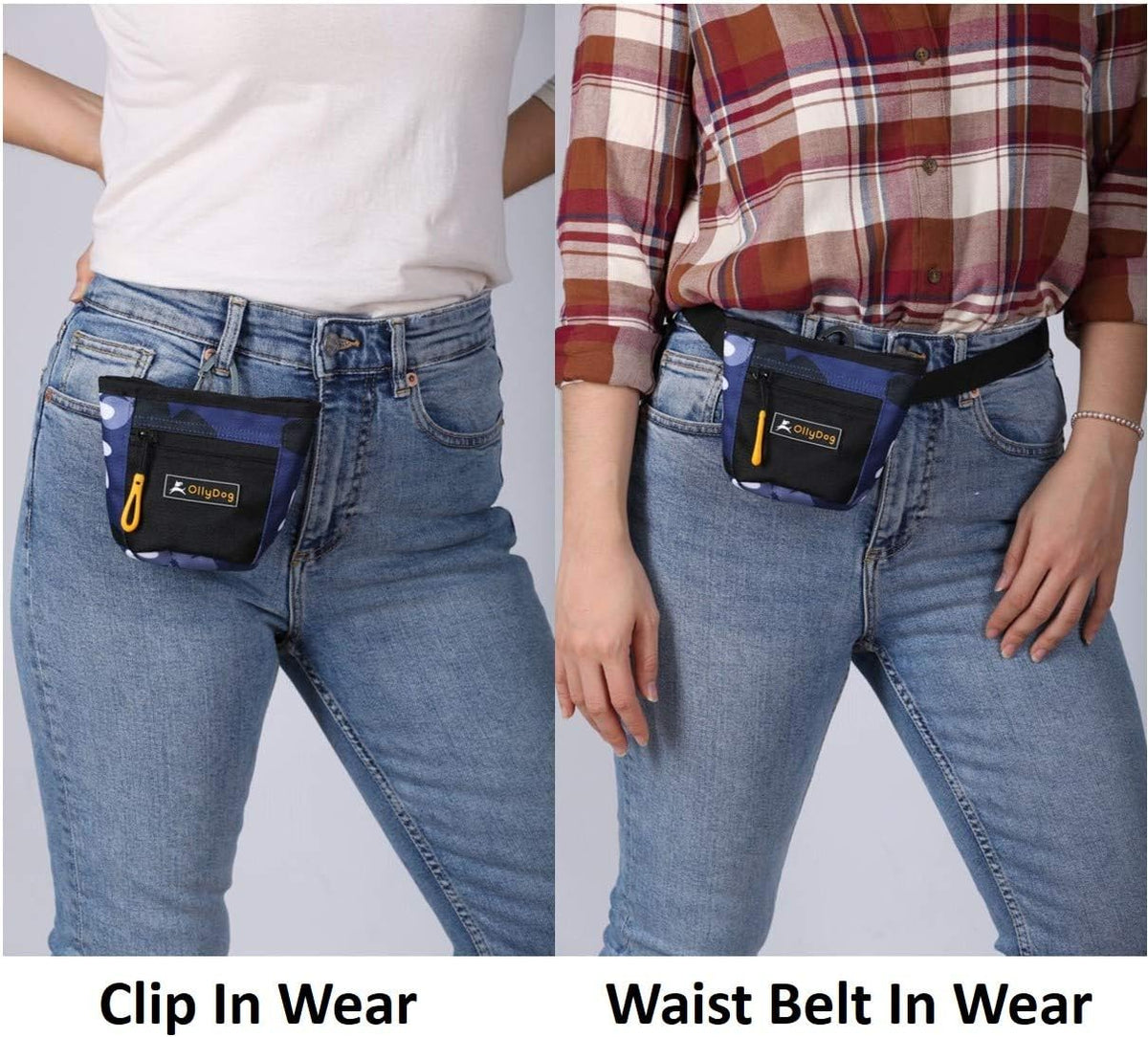 OllyDog Goodie Treat Bag, Dog Treat Pouch, Waist Belt Clip for Hands-Free Training, Magnetic Closure, Dog Training and Behavior Aids, Three Ways to Wear (Wet Weather) - PuriLite