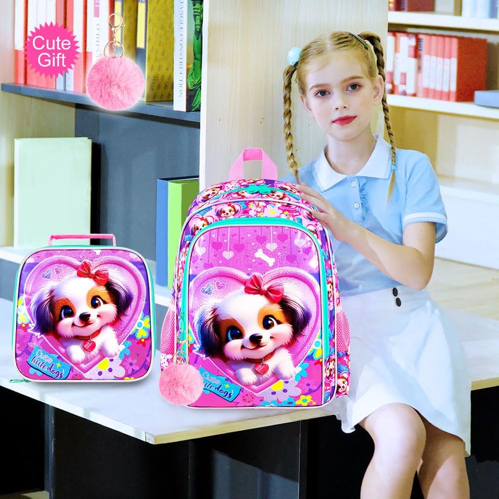 3pcs Backpack for Boys and Girls, 16” Kids Kindergarten Bookbag with Lunch Box, Cute Elementary Backpacks for Boy Girl - PuriLite