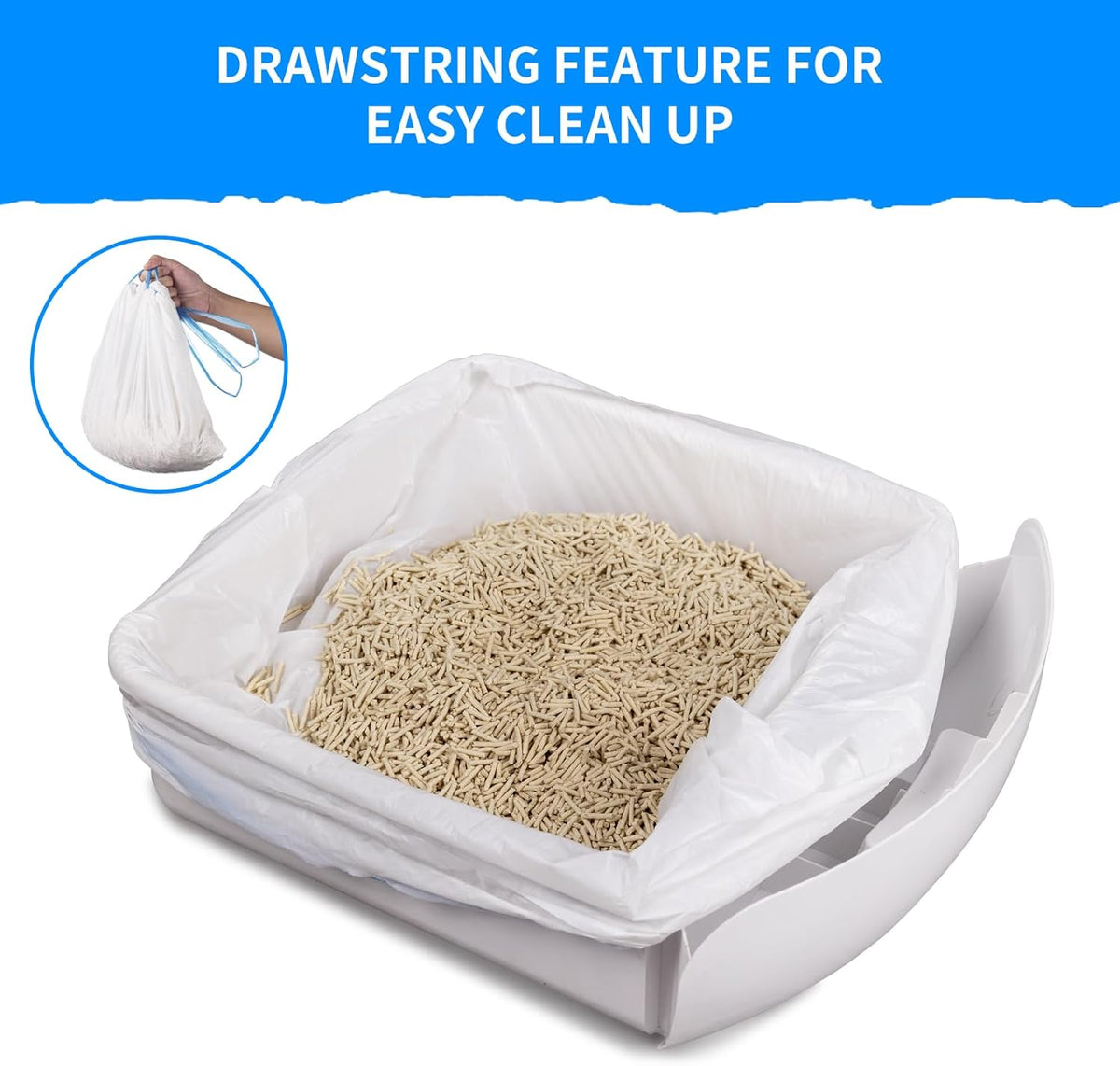 120 Count Extra Large Cat Litter Box Liners, Cat Litter Waste Receptacles Bags for Cleanpethome Self-Cleaning Cat Litter Box - PuriLite