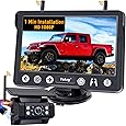 Magnetic Solar Wireless Backup Camera No Installation VASTEND 7'' Rear View Camera for Car No Delay 10000mAh Rechargeable RV Backup Camera 1080P for Truck Trailer Camper (VS-7A) - PuriLite