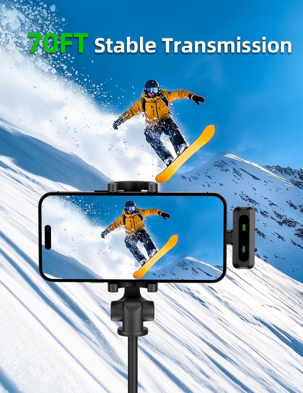 AXUAXU 2025 Upgraded Mini Wireless Lavalier Microphone with LED Display, USB-C Clip-on Mic for iPhone, iPad, Android, PC, Small Lapel Mic for Recording YouTube Video Podcast Vlog - PuriLite