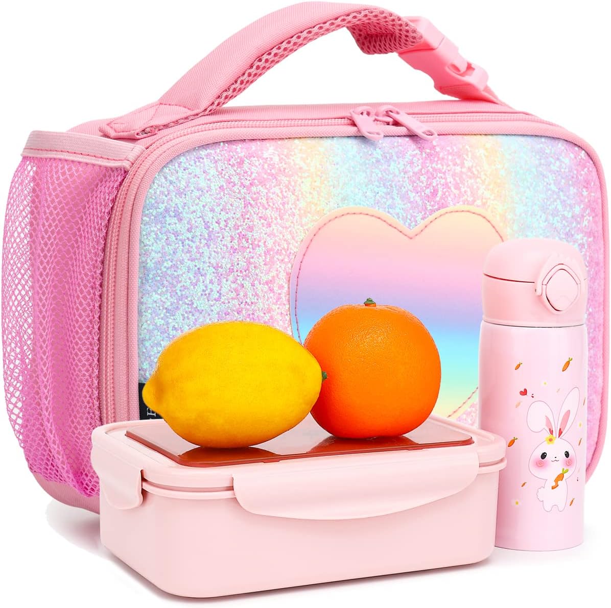 FlowFly Kids Lunch Box Insulated Soft Bag Mini Cooler Back to School Thermal Meal Tote Kit for Girls, Boys, Black - PuriLite