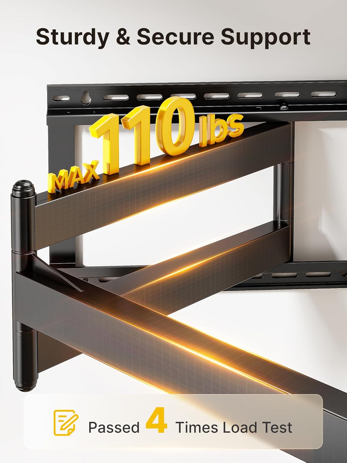 monTEK Long Arm TV Wall Mount for Most 43-90 Inch TVs, 42.5 Inch Long Extension TV Mount Swivel and Tilt, Full Motion Wall Mount TV Bracket Fit Max VESA 800 x 400mm, Up to 132 lbs, 16”,18” Studs - PuriLite