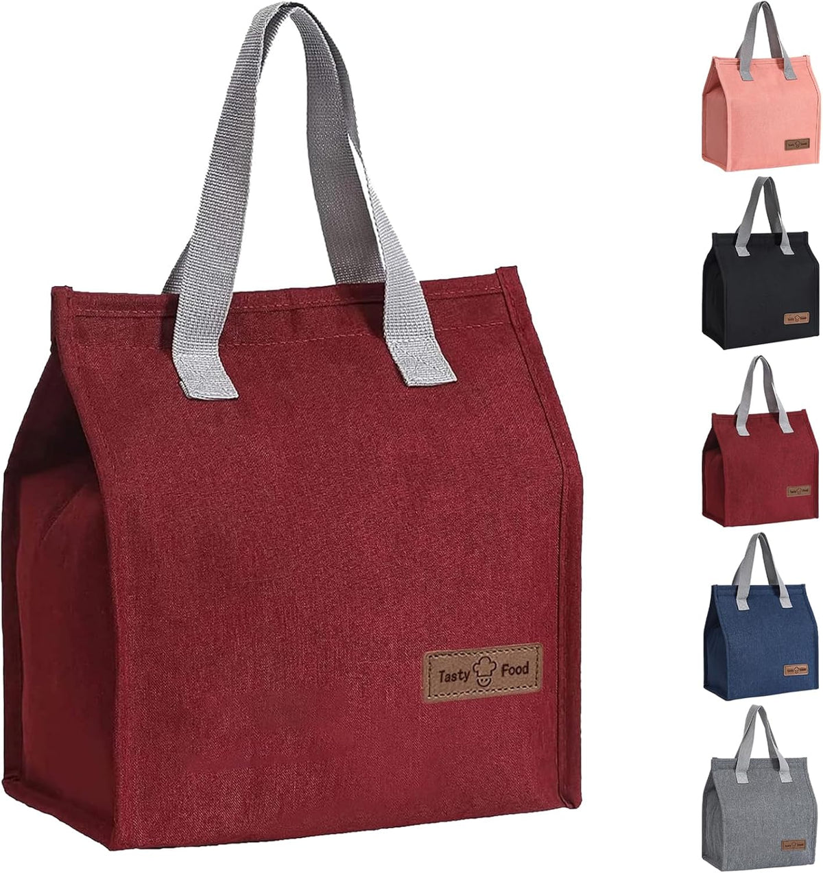 Lunch Bags for Women Men, Reusable Insulated Leakproof Lunch Box Bag for Adult Kids, Small Cooler Bag for Work School Picnic Travel (Black) - PuriLite