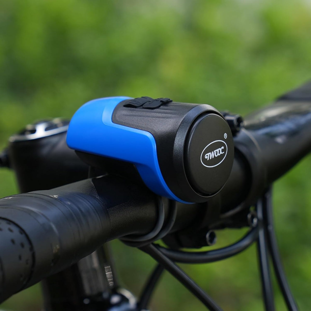 Electric Bike Horn with Control Buttons, Black, Waterproof Design - PuriLite