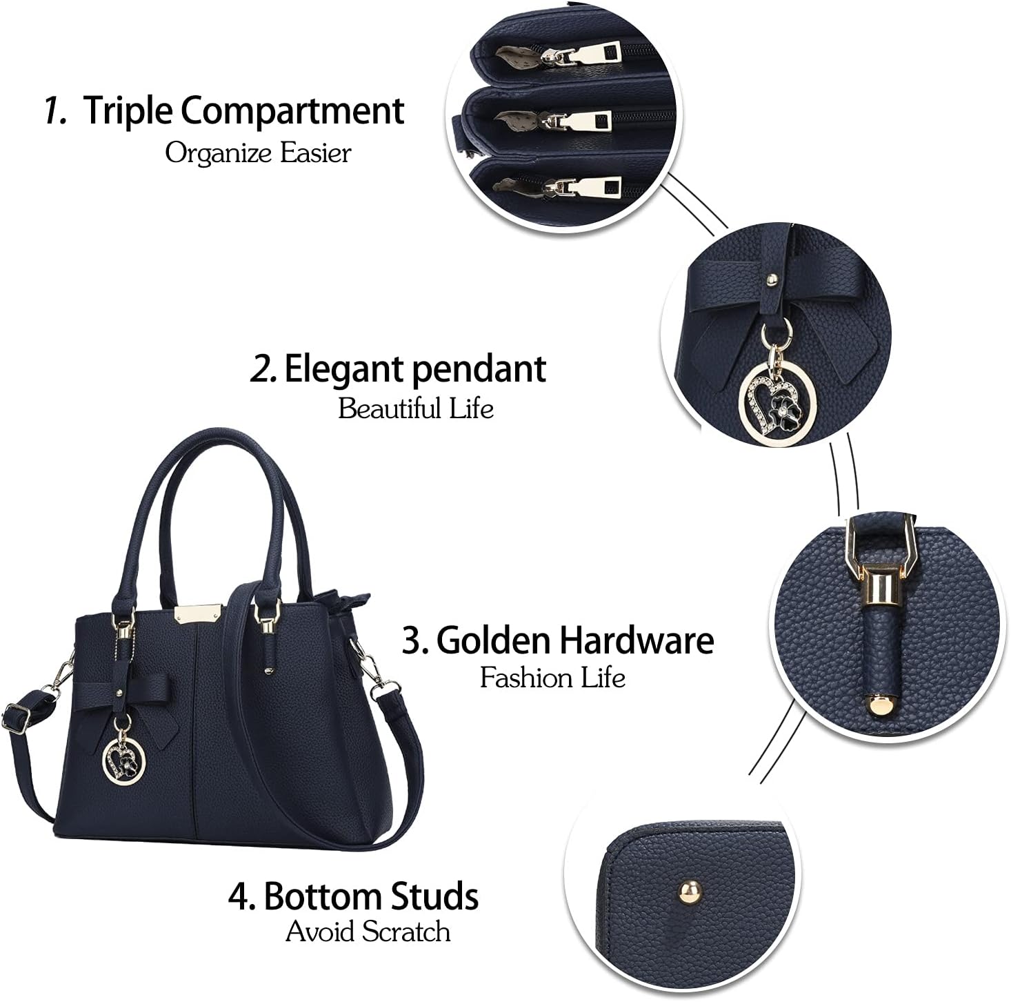 KKXIU Trendy Tote Bag for Women Lightweight Oxford Big Capacity Shoulder Purses and Handbags - PuriLite