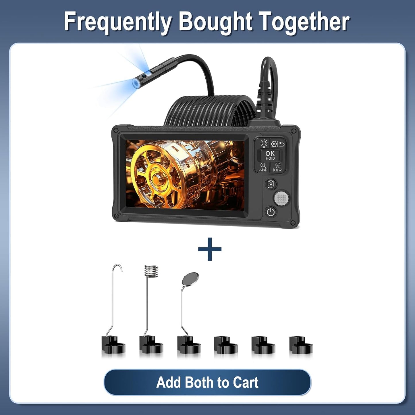 Endoscope Camera with Light, Ennovor 1920P HD, Endoscope Inspection with 8 Adjustable LED Lights, Borescope with Flexible Rigid Snake Camera, IP67 Waterproof and No WiFi Required, for Android iOS - PuriLite
