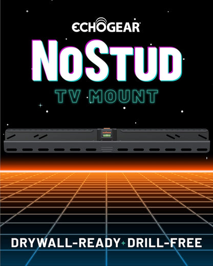 ECHOGEAR No Stud TV Mount for Drywall - Slim No Drill Design Holds TVs Up to 100lbs with Nails - Easy Studless Install with No Drill Needed - PuriLite