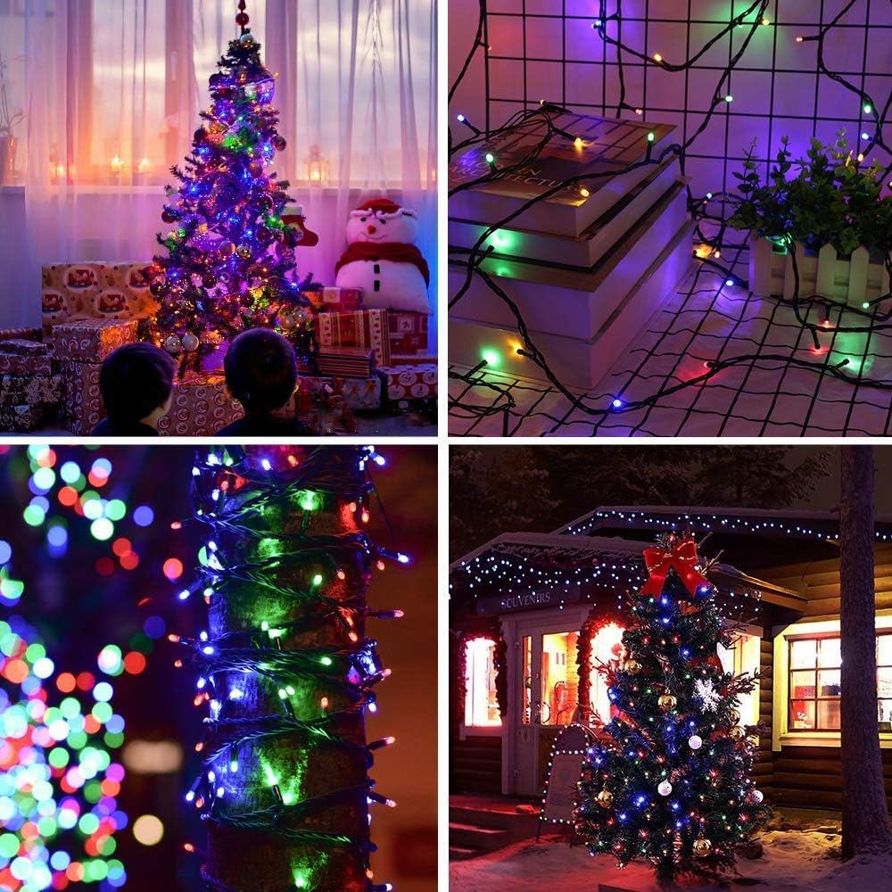 Haili Halloween Lights Outdoor, 105 FT 300 LED Halloween String Lights with Memory Function, Plug in 8 Mode String Lights for Halloween,Christmas,Party, Patio, House Decoration (Purple Orange) - PuriLite