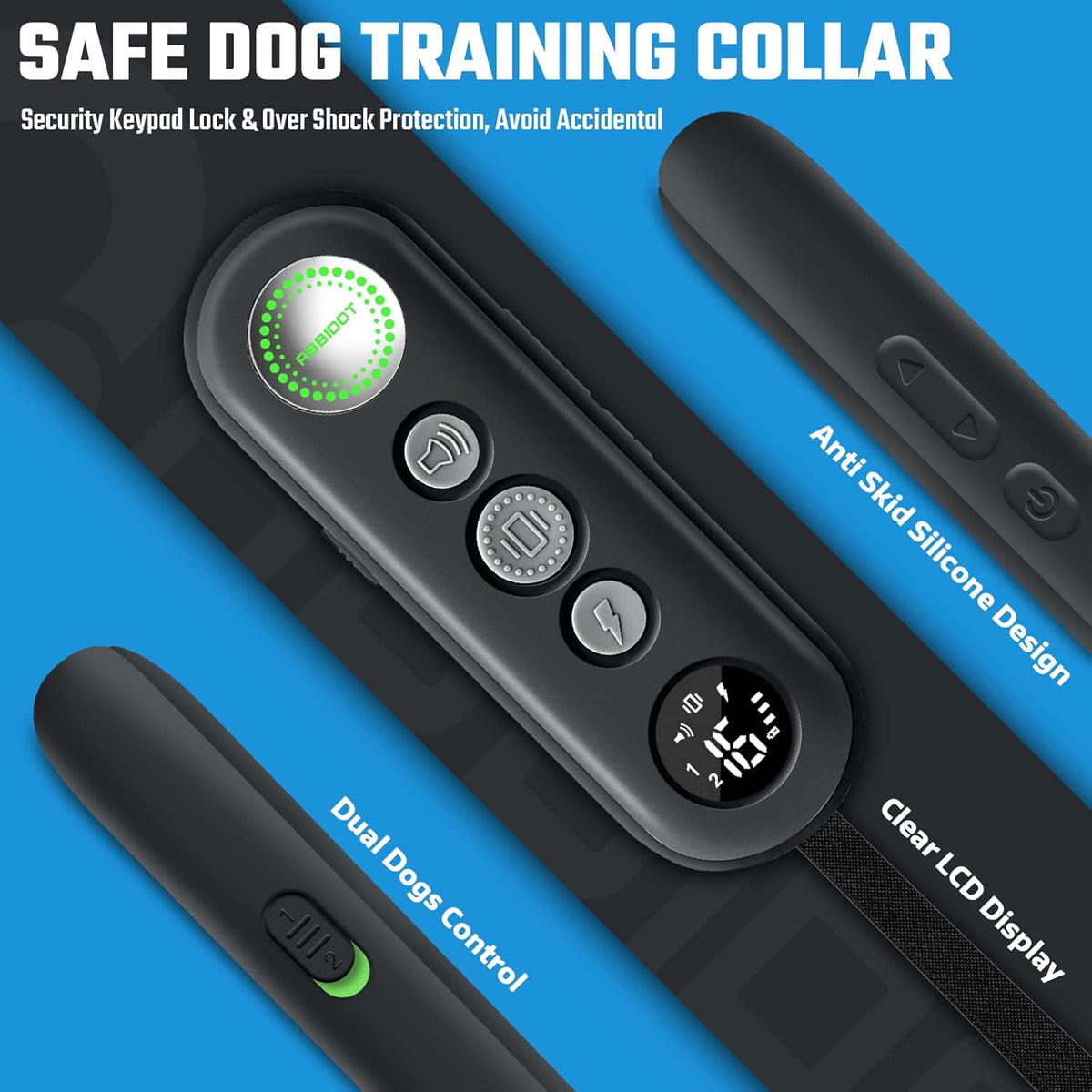 ABBIDOT Shock Collar (8-120 lbs) - Small Size Dog Training Collar with Remote Waterproof Rechargeable Dog Shock Collar with Remote E Collar for Small Medium Large Dogs (Light Pink) - PuriLite