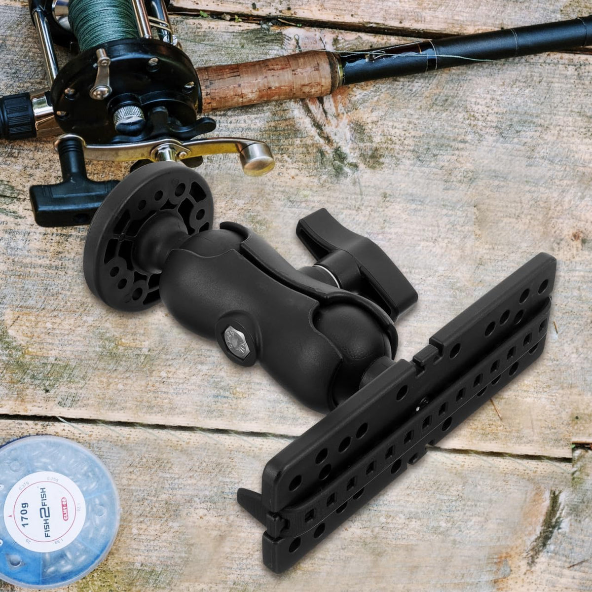 Multifunctional Fish Finder Rack Platform Adjustable Fish Finder Bracket for Kayak and Boat Navigation Easy Install Nylon and Silicone Holder - PuriLite