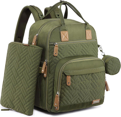 Diaper Bag Backpack, iniuniu Large Baby Bags with Diaper Pouch, Washable Changing Pad, Pacifier Case and Stroller Straps - PuriLite