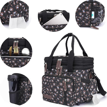 Lunch Bag Women Insulated Lunch Box for Work, Purple Expandable Large Lunch Bags, Leakproof Double Deck Lunch Box Cooler Bag（Purple） - PuriLite