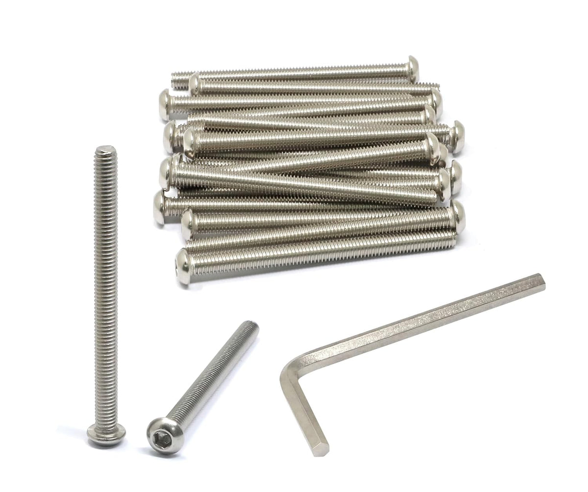 iexcell 50 Pcs M6 x 20mm Thread Pitch 1 mm Stainless Steel 304 Hex Socket Button Head Cap Screws Bolts Kit - PuriLite