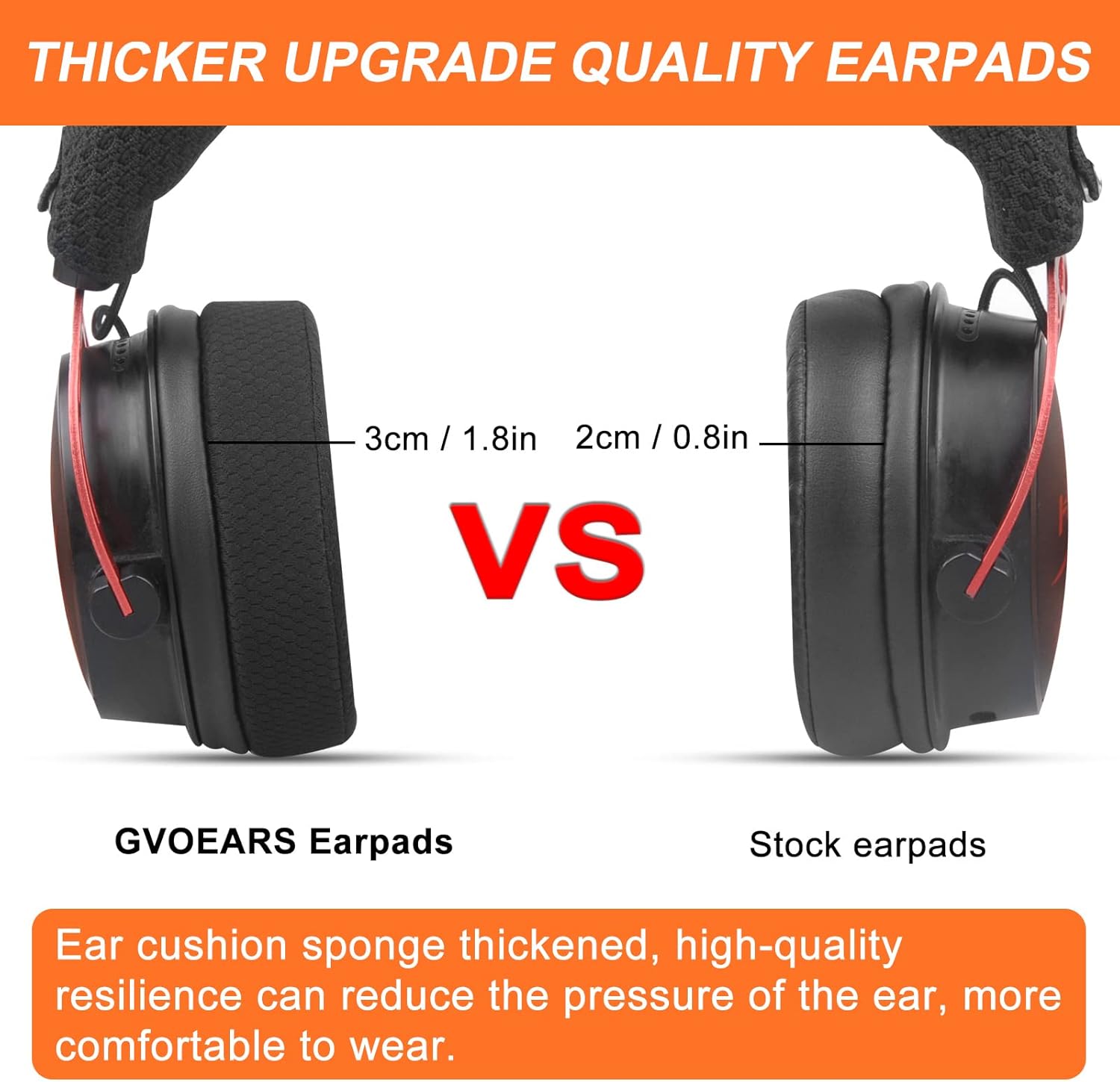 Upgraded Replacement Earpads Cushions for HyperX Cloud/Alpha, for Turtle Beach Stealth 400/600, for Audio Technica M50X/M40X&More, Ear Pads with Breathable Mesh Fabric/Added Thickness - PuriLite