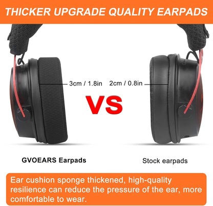 Upgraded Replacement Earpads Cushions for HyperX Cloud/Alpha, for Turtle Beach Stealth 400/600, for Audio Technica M50X/M40X&More, Ear Pads with Breathable Mesh Fabric/Added Thickness - PuriLite