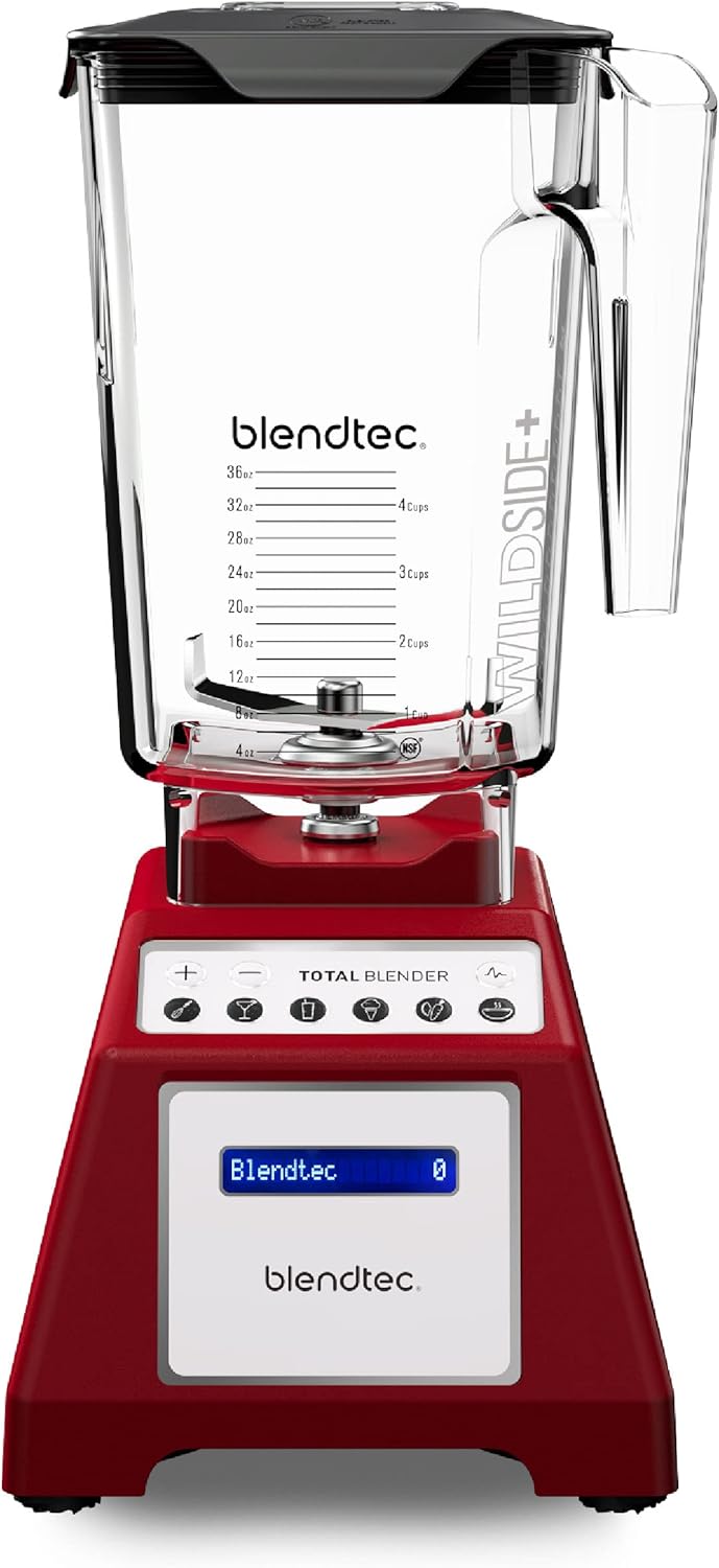 Blendtec Total Classic Original Blender - WildSide+ Jar (90 oz) - Professional-Grade Power - 6 Pre-programmed Cycles - 10-speeds - Black - PuriLite