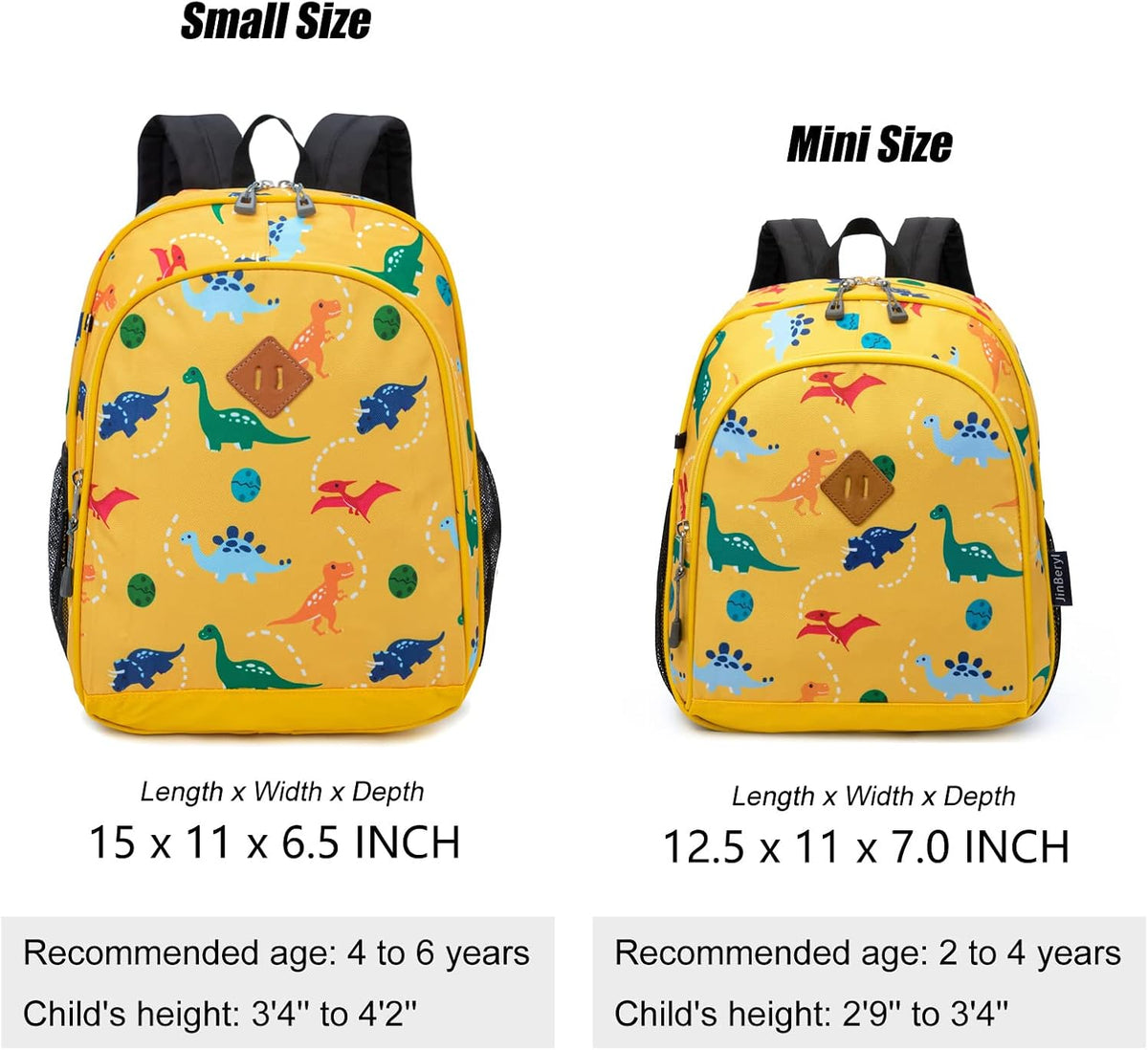 JinBeryl Kids Backpack for Toddler School Bag Small Size and Lightweight - PuriLite