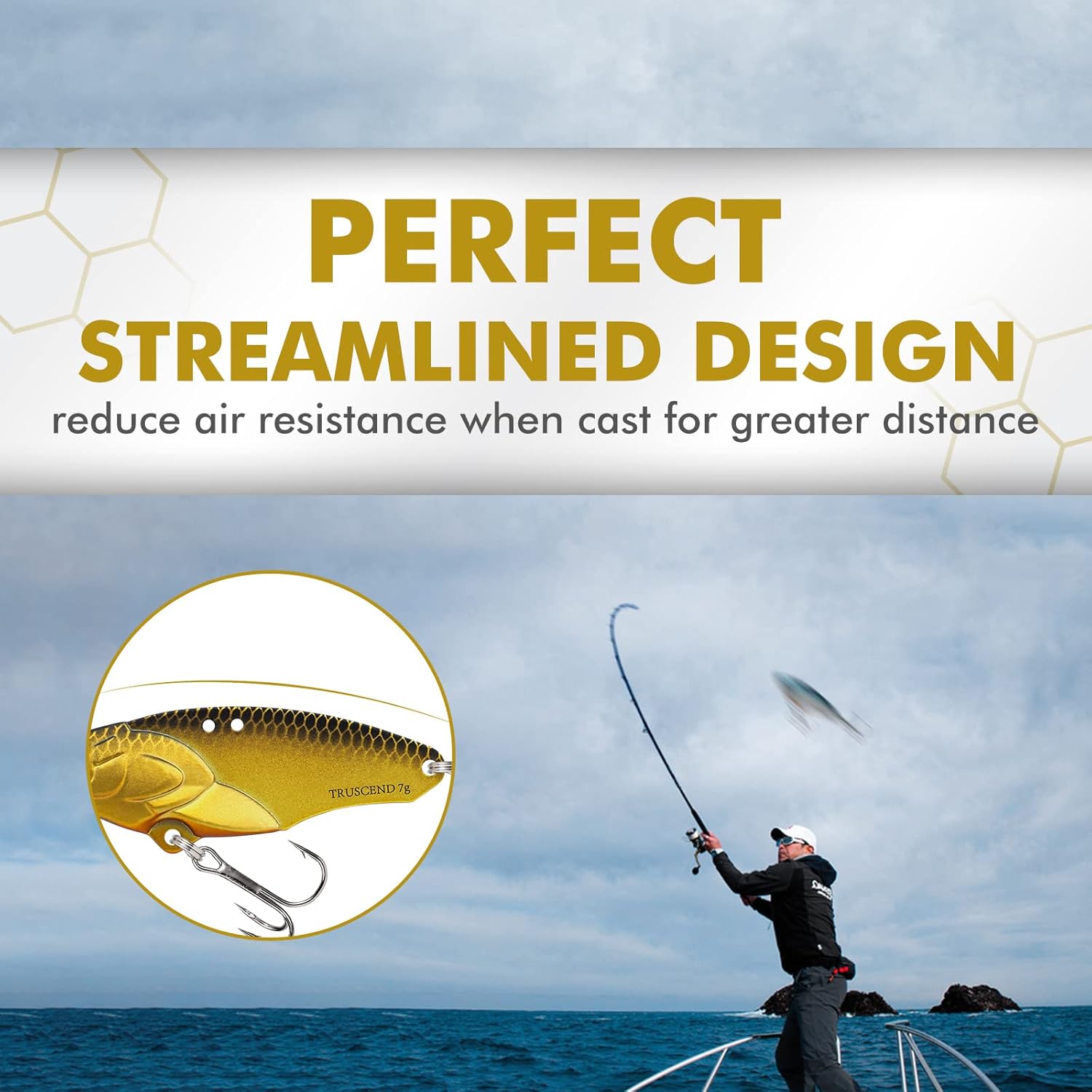 TRUSCEND Fishing Spinners with Unique Double Spoons, Nano-Plated Rooster Tail Fishing Lures with Copper Body & Blade, Great Action Blade Bait for Bass Trout Walleye, Freshwater Ice Fishing Jigs - PuriLite