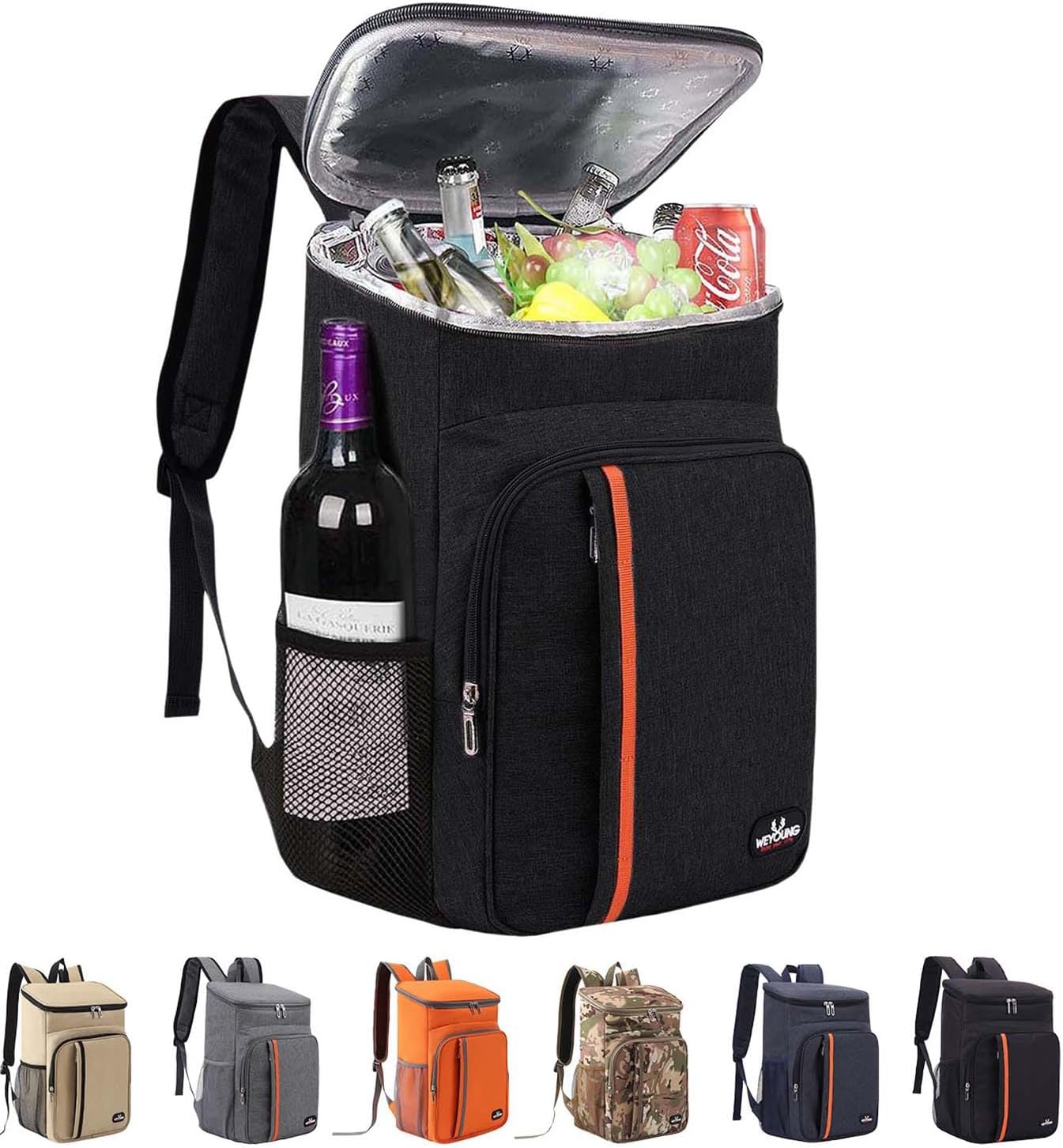Bagtopia Camping Cooler Backpack 25 Cans, Leak Proof Insulated Thermal Bag, Beach Travel Picnic Lunch Backpack for Men Women - PuriLite