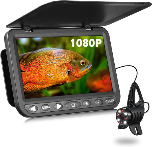 FishPRO Upgrade (HD1080P) Underwater Fishing Camera 7''IPS, Ice Fishing Camera Underwater w/ 10,000mAh(Ease to Use), MOQCQGR Portable Fish Finder for Lake Ice Fish, USB-C, 25m/82ft - PuriLite