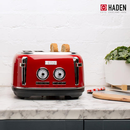 Haden Dorset 75083 Stainless Steel 1500W Retro Toaster 4 Slice Wide Slot w/Removable Crumb Tray and Settings, Black/Copper Toasters w/Adjustable Browning Control, Smart Toaster - PuriLite