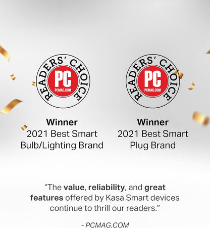 Kasa Smart Plug Mini by TP-Link (HS103P2) - Smart Home WiFi Outlet Works with Alexa, Echo and Google Home, No Hub Required, Remote Control, 2.4GHz WiFi Required, 15 Amp, UL Certified, 2-Pack, White - PuriLite