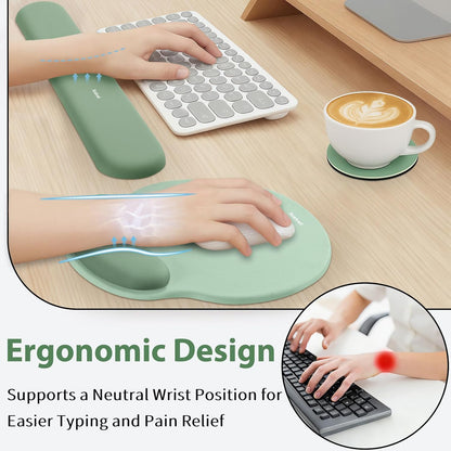 Sushret Mouse Pad and Keyboard Wrist Rest, Mouse Pad with Wrist Rest Set