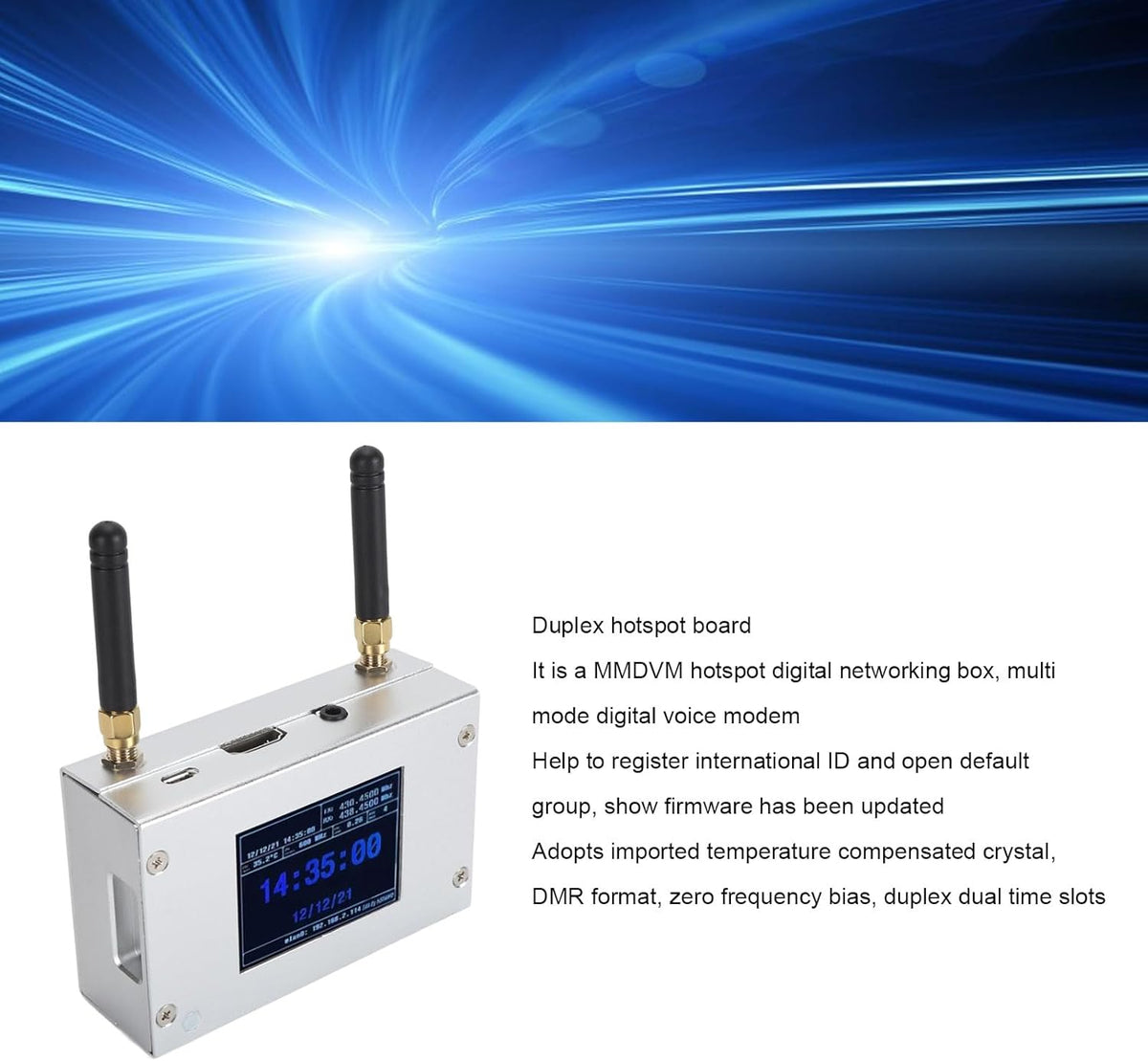 MMDVM Digital Hotspot Board, Multi Mode Digital Voice Modem with 8G Memory Card, Aluminum Housing, Support C4FM DMR DSTAR P25 for HAM Radio - PuriLite