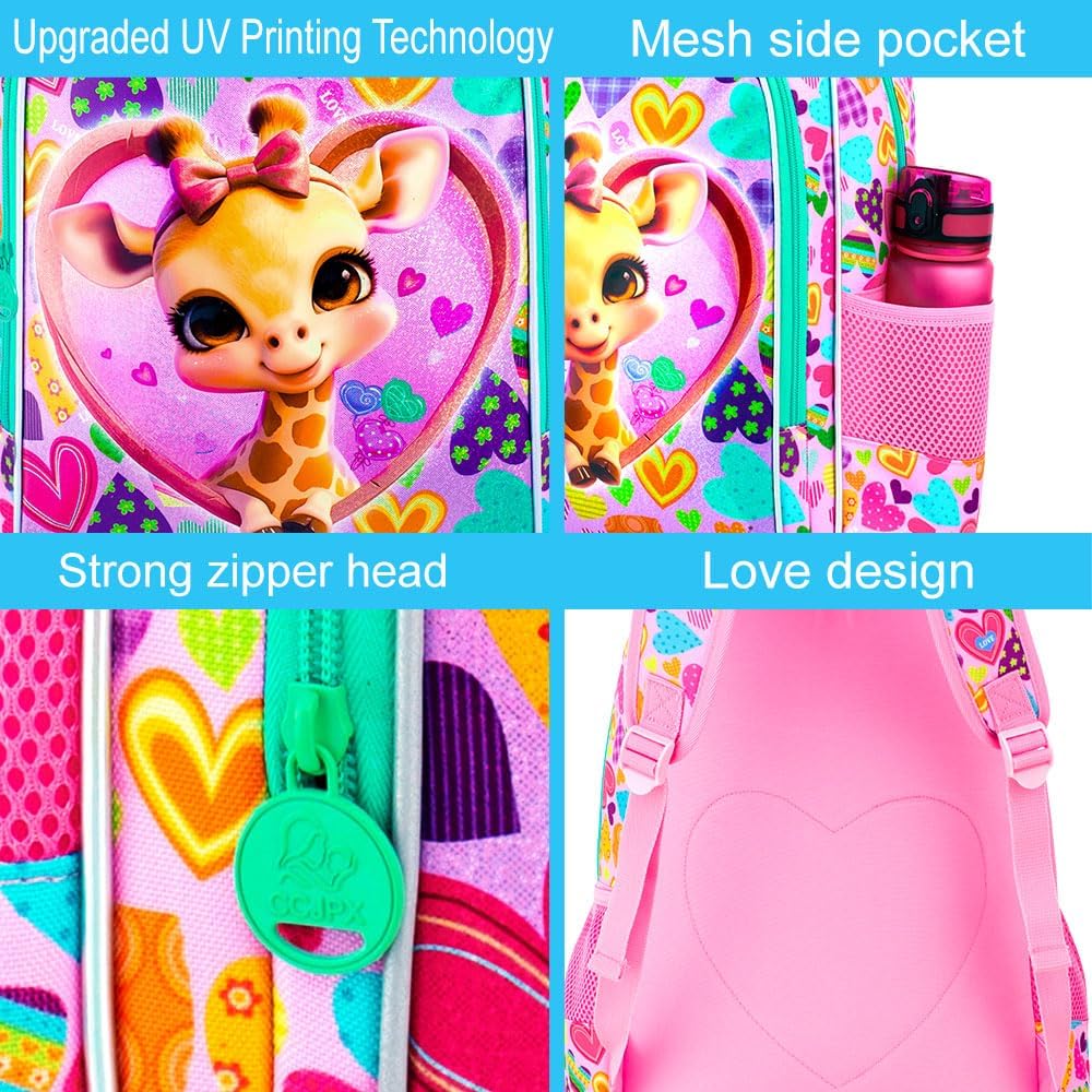 3pcs Backpack for Boys and Girls, 16” Kids Kindergarten Bookbag with Lunch Box, Cute Elementary Backpacks for Boy Girl - PuriLite